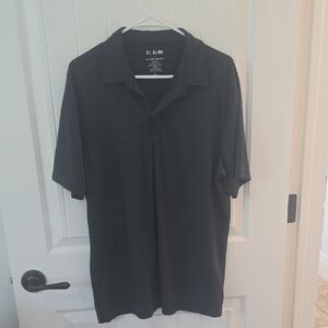 Men's Black Striped Polo Shirt